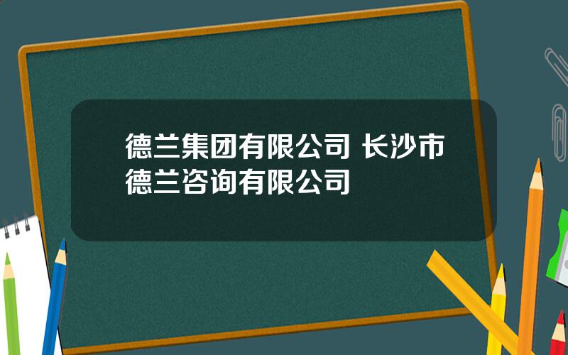 德兰集团有限公司 长沙市德兰咨询有限公司